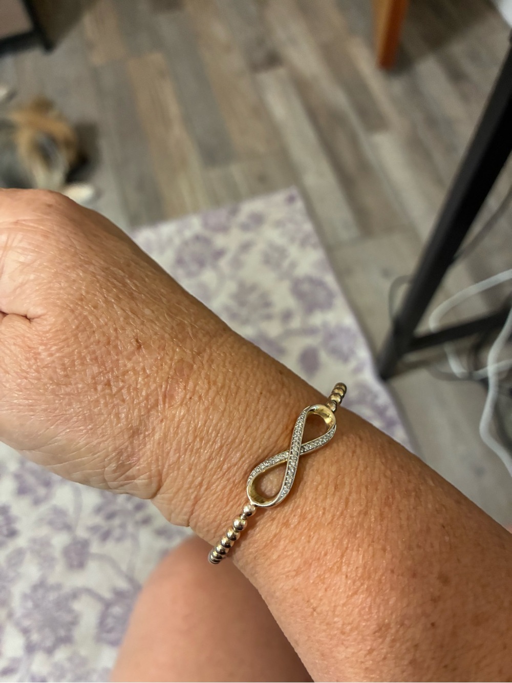 Gold Infinity Beaded Bracelet with Diamond Accent - Women's Jewelry
